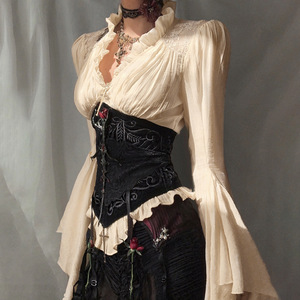 Vêtements pour femmes col en V Style gothique haut à manches longues automne nouveau Halloween <span class=keywords><strong>t</strong></span>-<span class=keywords><strong>shirt</strong></span> polyvalent - Product Image 1