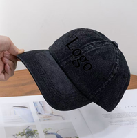 Casquettes de baseball unisexes sur mesure, style business, visière incurvée, nouveau design de logo, lettrage, tissu denim respirant, broderie à la main