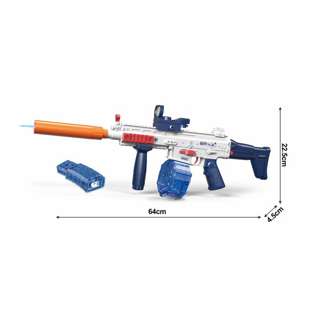Large Capacity 370CC+120CC Automatic Electric Water Gun Double Magazine Long Range 25FT for Adults Kids Pool Beach Outdoor Play
