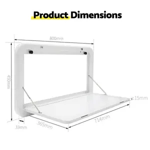 Durable RV Caravan Camper White Aluminum Alloy Profile ABS Plastic Foldable Dining RV Table