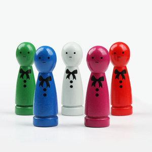 Colorful Wooden Figure Ornaments With Printed Eyes And <b>Bow</b> Design For Children Educational Toys Home Decor <b>Gift</b> Item - Product Image 2