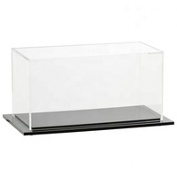Support de Baseball carré simple en PMMA à Base noire, boîte de protection anti-poussière pour écran de jeu de ligue d'autographe