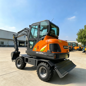 Excavadora móvil rentable DX60W ECO de tipo ligero con ruedas, rendimiento estable para operaciones en sitios municipales, rápida. - Product Image 2