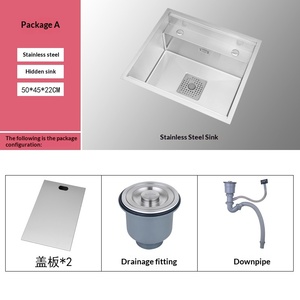 Lavello da Bar Moderno e Semplice per Appartamento, in Acciaio Inox SUS304, Piccolo Lavello Singolo Invisibile per <span class=keywords><strong>Isola</strong></span>, con Copertura Spessa Nascosta - Product Image 6