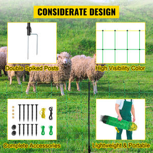 <span class=keywords><strong>Filet</strong></span> <span class=keywords><strong>électrique</strong></span> pour volailles et moutons, longueur 50 m, hauteur 1,2 m, pratique, durable, vert - Product Image 6