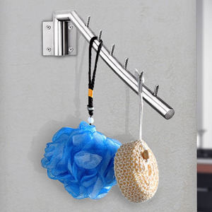 OEM gancio per asciugamani da bagno per lavanderia <span class=keywords><strong>porta</strong></span> oggetti portaoggetti in acciaio inossidabile 6 gancio appendiabiti a parete - Product Image 6