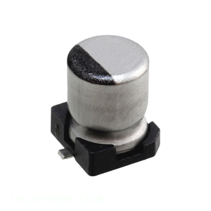 Distribuidor Autorizado, Condensador de Superficie CAP ALUM 3.3UF 20% 50V SMD UWJ1H3R3MCL1GB 3.3 uF - Product Image 1