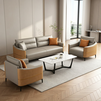 Canapé de bureau en cuir artificiel de luxe et confortable adapté au canapé sectionnel d'hôtel de salon de beauté