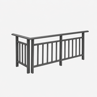 Modulares Aluminium-Geländer-Set für Terrasse Veranda Balkon Treppe Schwarz Pulverbeschichtetes Vertikales Geländer-System für Außenbereich