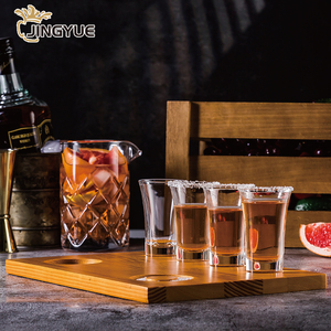 Vaso de chupito de vidrio transparente de alta calidad, hecho a mano, multicolor, sin plomo, base pesada y duradera, para fiestas de tequila y <span class=keywords><strong>vodka</strong></span>. - Product Image 3