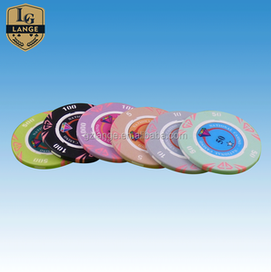 Fichas de póker de arcilla de tres tonos personalizadas Patrón de diamante Marca LANGE de alta seguridad Estilo <span class=keywords><strong>EURO</strong></span> - Product Image 3