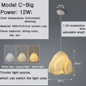 Lampe suspendue de plafond de fleur de LED imprimée par <span class=keywords><strong>3D</strong></span> nordique moderne lumière suspendue décorative minimaliste pour la vie diner la <span class=keywords><strong>cuisine</strong></span> AC - Product Image 6