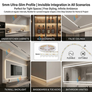 Striscia LED in rame senza driver 220V, 120 LED/m, 5mm Ultra Sottile, 3000K/4000K/6000K, 12W/m, Flessibile per Armadietti Domestici - Product Image 4