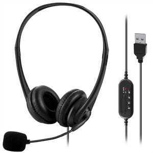 Casque d'ordinateur filaire USB avec microphone pour centre d'appels - Product Image 1