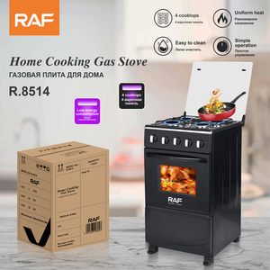 Cuisinière à <span class=keywords><strong>Gaz</strong></span> RAF Quatre Feux avec Four Intégré, Boutons Poussoirs GPL, pour Cuisine Domestique avec <span class=keywords><strong>Couvercle</strong></span> en Verre - Product Image 2