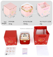 Nouveau savon fleur coins ronds boîte à bijoux pour noël anniversaire saint valentin cadeau ours bougie gâteau rotatif collier anneau boîte