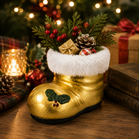 Maceta con Forma de Bota de Navidad, Maceta de Porcelana con Diseño Minimalista, Duradera y Ecológica, Decoración para Mesa de Jardín o Hogar