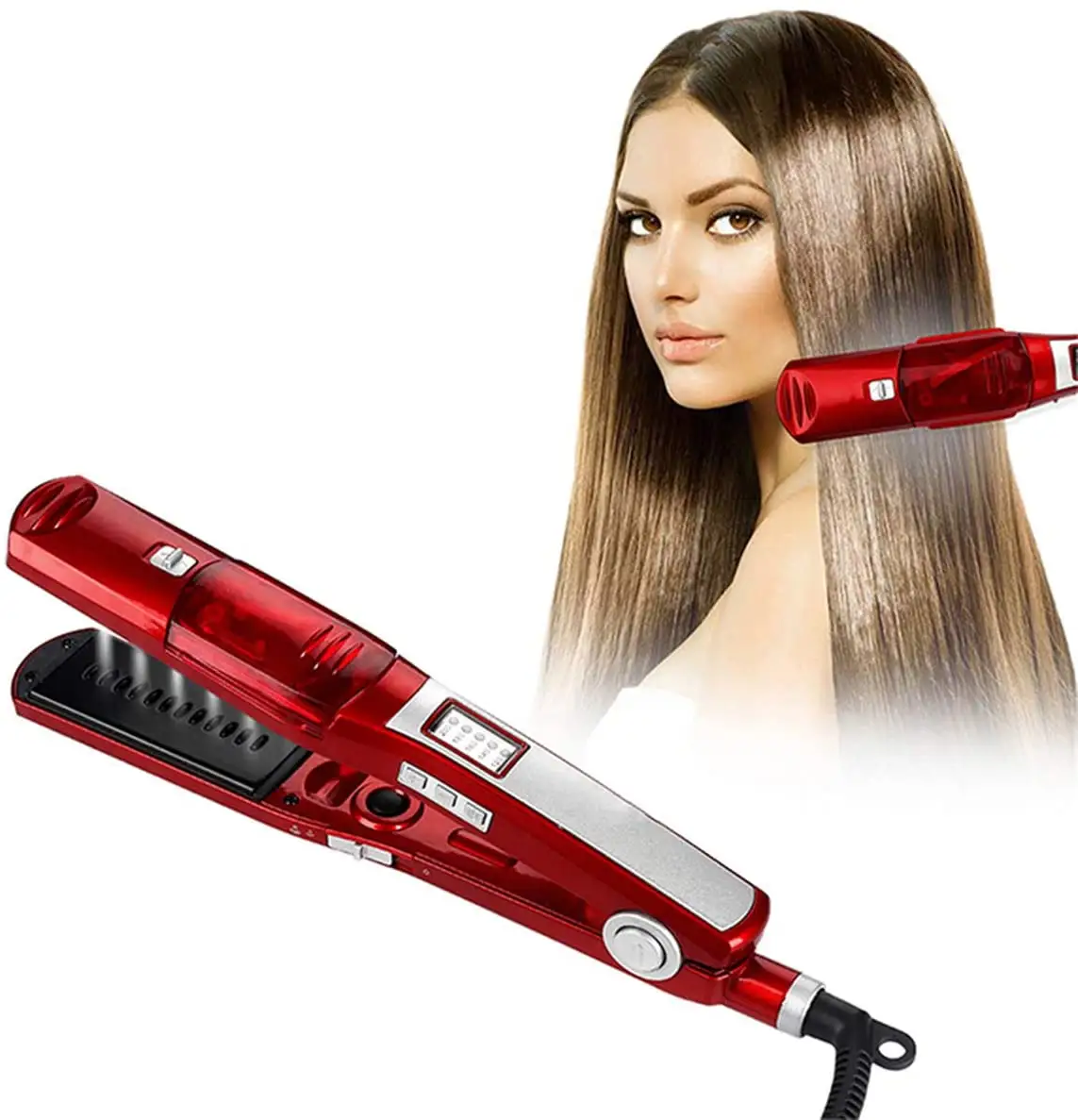 Steam And Dry Iron Hair Straighteners Hairstyling Portable Ceramic Hair Straightener Irons Styling Tools