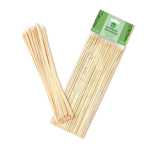 Baguettes de brochettes en bambou jetables pour barbecue, outils ronds résistants à la chaleur de 50cm emballés dans un sac - Product Image 1