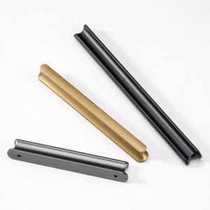 Venta Directa de Manijas de Puerta de Gabinete de Aleación de Aluminio Negro Dorado, Modernas y Extendidas, para Cocina, Dormitorio, Cómoda y Armario - Product Image 1
