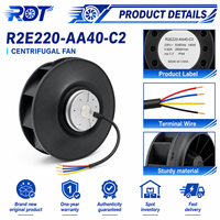 Ventilador Centrífugo Original R2E220-AA40-C2 AC, 230V 85W 2700RPM 220mm, Curva Inversa, para Refrigeración de Gabinetes de Automatización