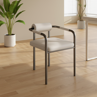 Chaise de salle à manger en cuir de luxe de style italien, fauteuil de table à thé moderne et minimaliste haut de gamme, mobilier de maison
