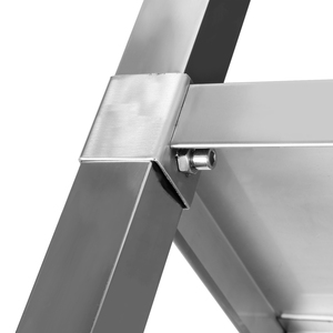 โต๊ะทำงานทรงกลม 2 ชั้น ทำจากสแตนเลส พร้อมแผ่นกันกระเด็นและชั้นวางด้านล่าง |   โต๊ะเตรียมอาหารสำหรับครัวเชิงพาณิชย์ - Product Image 5