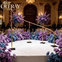 Arche de mariage carrée en métal doré avec roses artificielles, style Forêt Noire Royale, pour événements et mariages romantiques