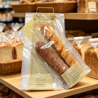 Op maat gedrukte, voedselveilige, transparante LDPE-wicketzakken voor broodverpakkingen, plastic wicketbroodzakken voor bakkerijen