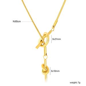 Collar de Moda con Colgante de Nudo de Corazón, Chapado en Oro de 18K PVD, Cadena de Eslabones que No se Desvanece, Joyería de Acero Inoxidable para Mujer - Product Image 2