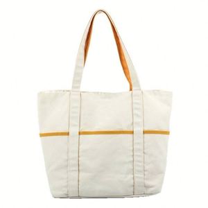 Bolsa de Lona Resistente y Lavable con Logotipo Personalizado, Ribete Naranja y Bolsillos Laterales, Ideal para el Trabajo, la Escuela y el Tiempo Libre - Product Image 6