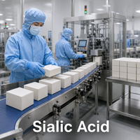 Poudre d'acide N-acétylneuraminique 98% CAS 131-48-6 Acide sialique pour l'alimentation et les cosmétiques, dérivé de la fermentation
