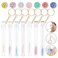 Cepillo de pestañas desechable RTS de nailon de alta calidad con punta de diamante transparente, para extensión de pestañas, aplicador de maquillaje, tubo para varita de pestañas