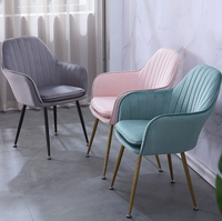 Fauteuil confortable Restaurant moderne velours chaise d'appoint Beige maison salon coussin chaises de salle à manger avec pieds en métal doré