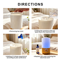 Humidificateur d'air électrique à ultrasons 0,5-2L, aromathérapie, fonctionnement silencieux <36dB, design portable, LED à changement de couleur, pour voiture et maison