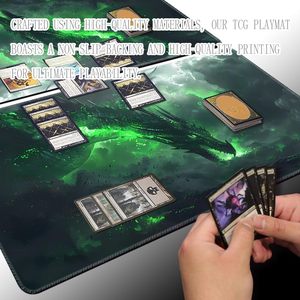 Tapete <span class=keywords><strong>de</strong></span> Juego Rectangular Premium <span class=keywords><strong>de</strong></span> 24x14 Pulgadas, Compatible con TCG, OCG, CCG, RPG, MTG, con Diseño <span class=keywords><strong>de</strong></span> Dragón, Tapete <span class=keywords><strong>de</strong></span> Escritorio - Product Image 3