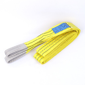Sangle de levage jaune épaissie tirant la sangle de levage de remorque, <span class=keywords><strong>double</strong></span> anneau de levage de chantier - Product Image 2