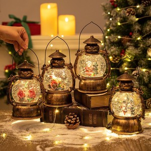 Vintage Musical Water Lantern Glitter Swirl LED <b>Snow</b> <b>Globe</b> for Holiday Home Decor Gifts - Product Image 1