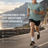 T-shirt de course personnalisé pour homme, respirant, à séchage rapide, en maille perforée au laser, confortable pour la peau, pour l'entraînement et la performance