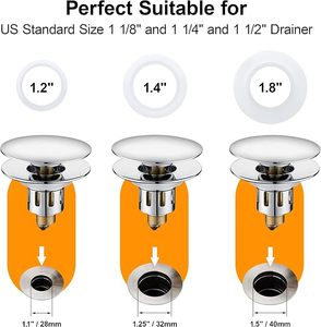 Robinet de lavabo de salle de bain <span class=keywords><strong>d</strong></span>'hôtel moderne en laiton avec <span class=keywords><strong>bouchon</strong></span> de vidange escamotable et fonction de <span class=keywords><strong>d</strong></span>écharge <span class=keywords><strong>d</strong></span>'eau, finition chromée polie - Product Image 3