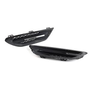 Aérations de pare-chocs BMW Série 5 M5, texture carbone, noir mat, plastique, prises d'air latérales, 2011-2016 - Product Image 1