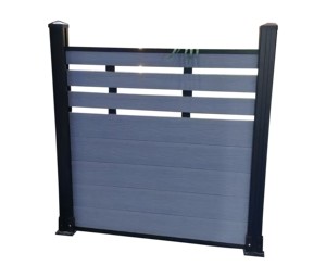 Valla <span class=keywords><strong>de</strong></span> <span class=keywords><strong>Jardín</strong></span> Horizontal <span class=keywords><strong>de</strong></span> Aluminio y WPC, Resistente a la Intemperie, Impermeable y <span class=keywords><strong>de</strong></span> Fácil Instalación - Product Image 1