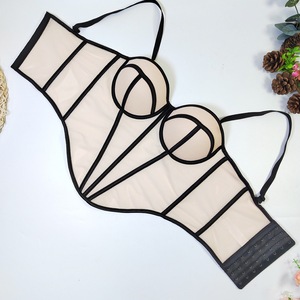 <span class=keywords><strong>Corset</strong></span> en maille à motif arêtes de poisson pour femme, sexy, bicolore, amincissant, effet push-up, style <span class=keywords><strong>camisole</strong></span>, pour le commerce international - Product Image 4