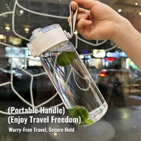 Bouteille d'eau en PC résistante à la chaleur, gourde portable en plastique, tasse dégradée givrée avec sangle de transport, logo personnalisé