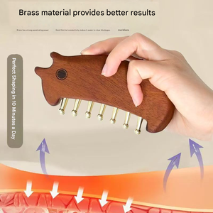 Peine de latón <span class=keywords><strong>para</strong></span> masaje capilar y tabla Gua Sha multiusos <span class=keywords><strong>para</strong></span> mujeres, herramienta de cuidado de <span class=keywords><strong>la</strong></span> salud TCM <span class=keywords><strong>para</strong></span> meridianos del cuerpo y vientre - Product Image 5
