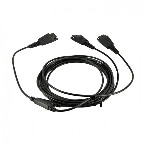 Headset Y Splitter Adapter Trainer Cable for Training Center Compatible GN QD Quick connect