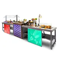 Luxury Marble Buffet LED Bar Counter, Mobile List