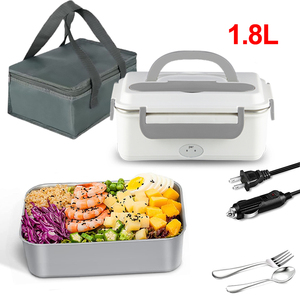 Boîte à <span class=keywords><strong>lunch</strong></span> électrique 50W, chauffe-aliments <span class=keywords><strong>12V</strong></span> 24V 110V, chauffe-aliments portable pour voiture/camion/maison, boîte auto-chauffante avec 1,8L - Product Image 1
