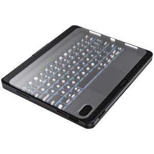 Funda con teclado mágico transparente, giratoria, retroiluminada, con ranura oculta para lápiz extraíble, conectividad, carga Tipo-C, 11'', Laudtec - Product Image 4