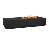 Table de feu rectangulaire en béton pour patio et jardin, foyer extérieur pour villa et complexe hôtelier, vente en gros Foshan